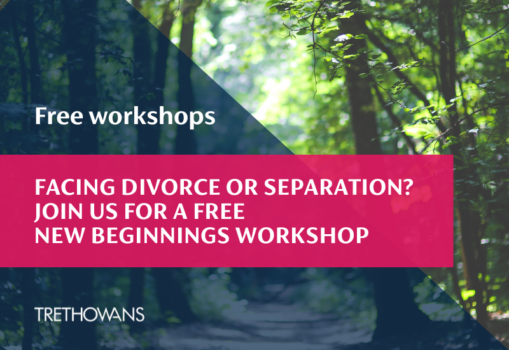 Free workshops- Facing divorce or separation? Join us for a free new beginnings Workshop