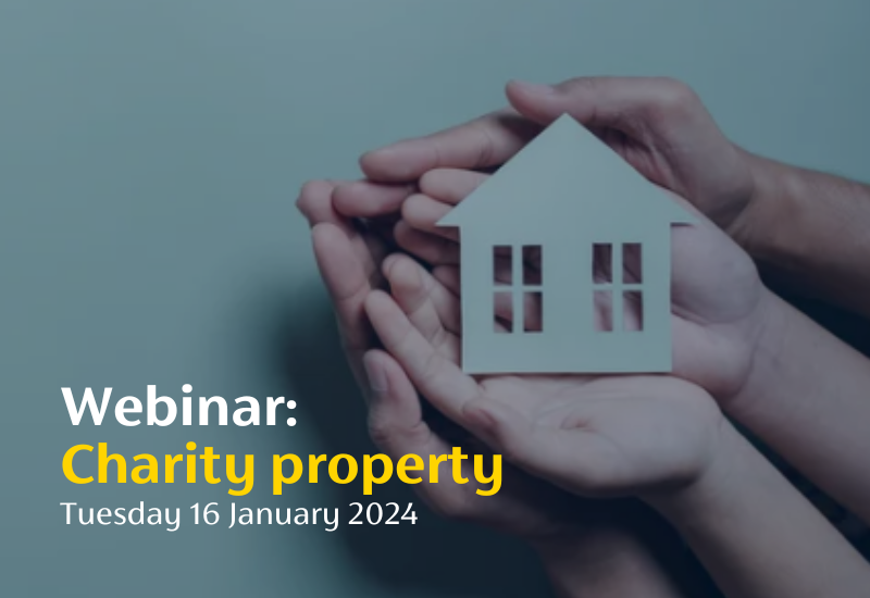 Parents and child's hand holding little house with writing Webinar: Charity Property Tuesday 16 January 2024