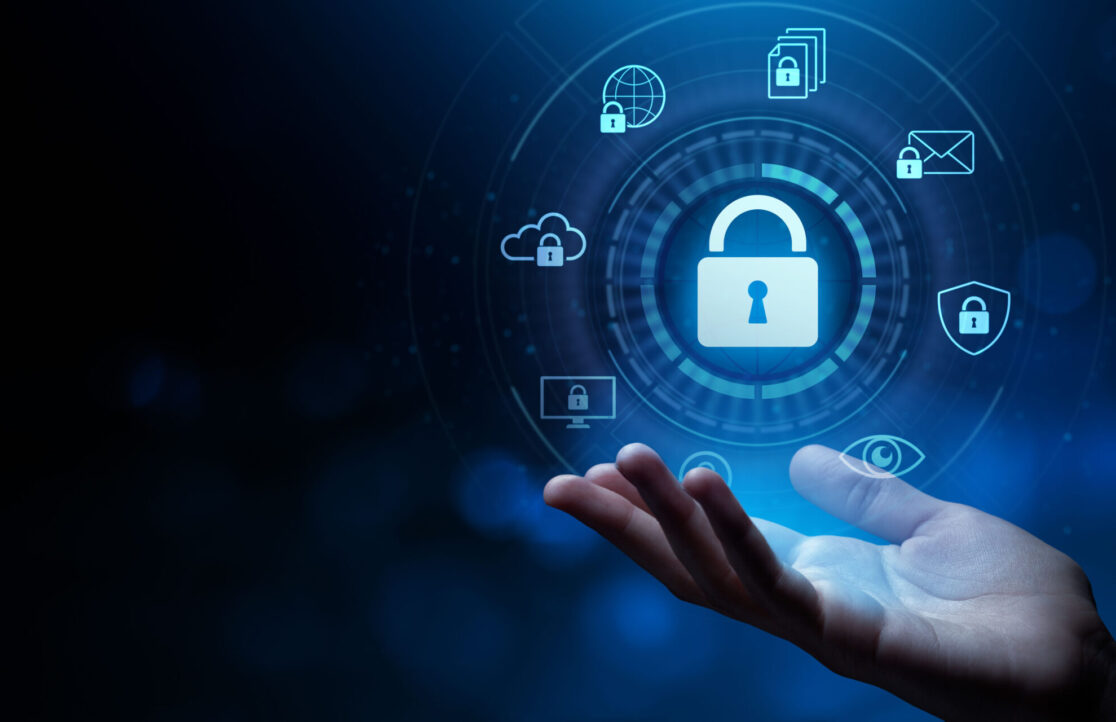Cyber security Data Protection Information privacy antivirus virus defence internet technology concept.