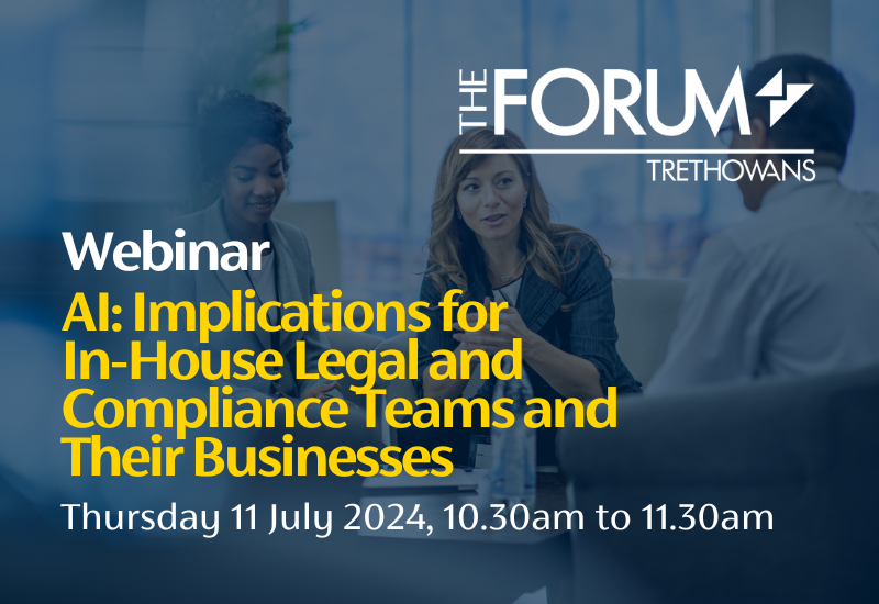 Webinar AI: Implications for In-House Legal and Compliance Teams and their Businsesses