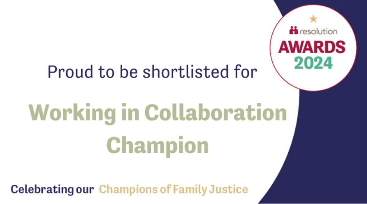 proud to be shortlisted for Working in collaboration Champion. Celebrating our Champions of Family Justice
