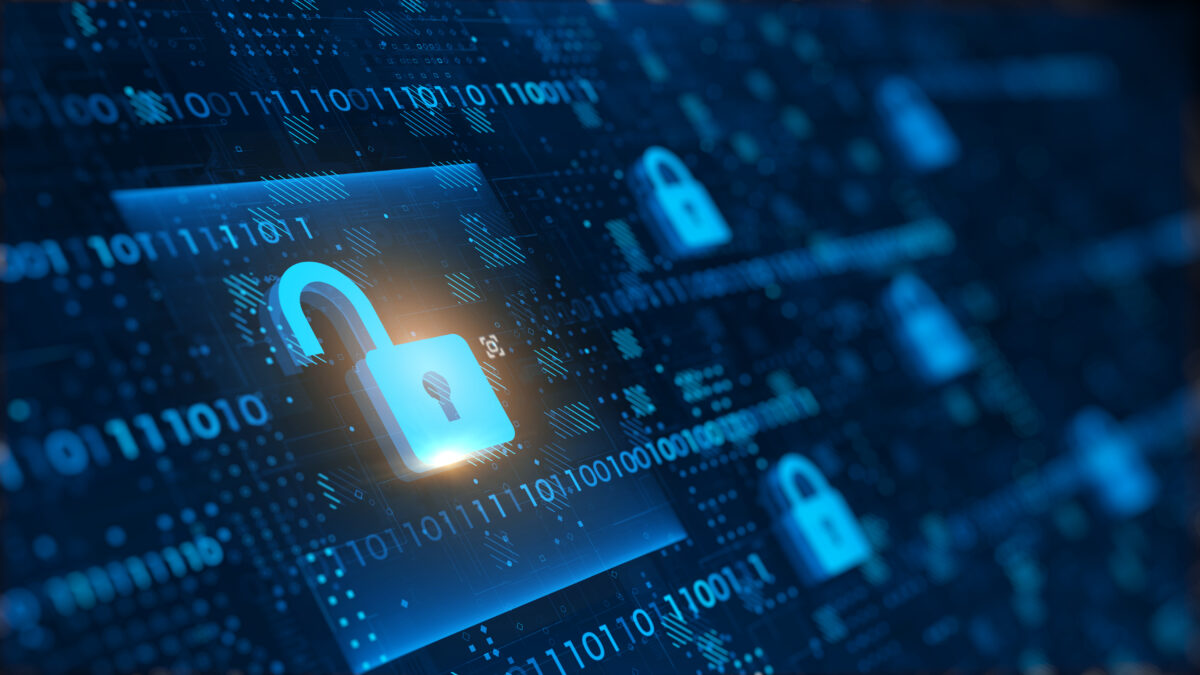 Cyber Security and safety information, personal data concept. Digital Padlocks on abstract technology background.