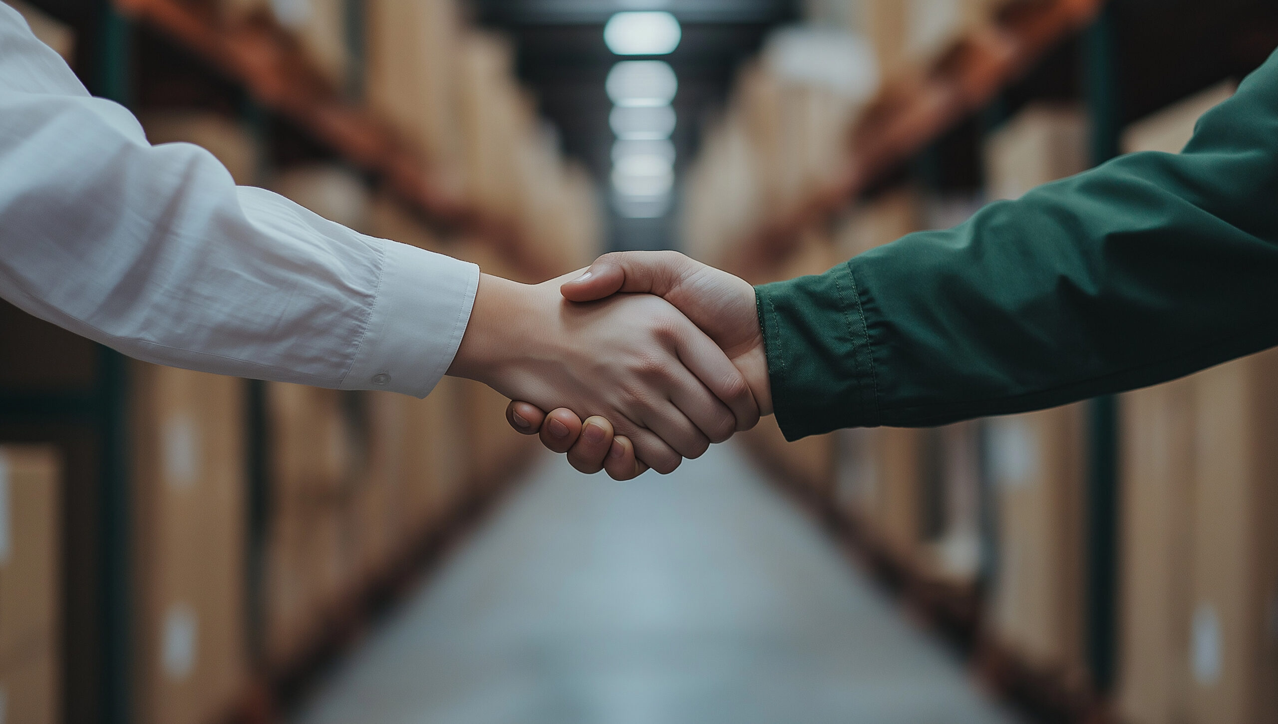 Warehouse Partnership Business Deal, Handshake, Logistics, Supply Chain, Agreement, Collaboration, T
